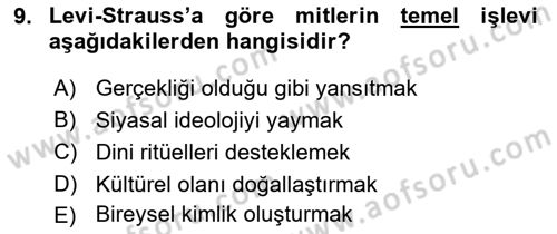 İletişim Kuramları Dersi 2025 - 2026 Yılı (Final) Dönem Sonu Sınav Soruları 9. Soru