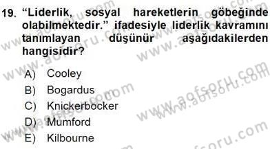 Stratejik İletişim Dersi 2015 - 2016 Yılı (Vize) Ara Sınav Soruları 19. Soru