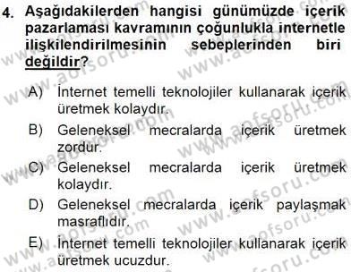 Stratejik İletişim Dersi 2015 - 2016 Yılı (Vize) Ara Sınav Soruları 4. Soru