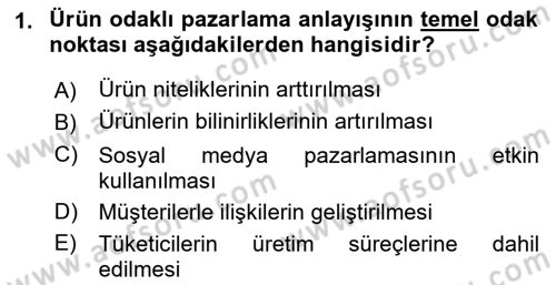 Stratejik İletişim Dersi 2015 - 2016 Yılı (Final) Dönem Sonu Sınav Soruları 1. Soru