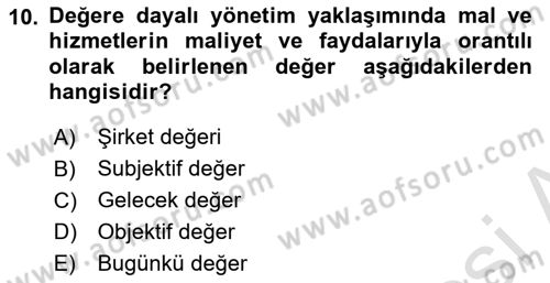 Stratejik İletişim Dersi 2015 - 2016 Yılı (Final) Dönem Sonu Sınav Soruları 10. Soru