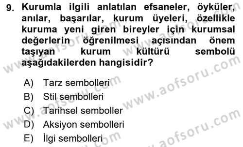 Stratejik İletişim Dersi 2015 - 2016 Yılı (Final) Dönem Sonu Sınav Soruları 9. Soru