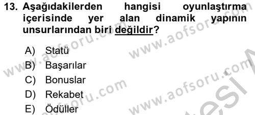 Stratejik İletişim Dersi 2016 - 2017 Yılı (Vize) Ara Sınav Soruları 13. Soru