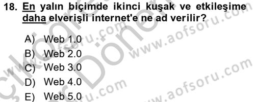 Stratejik İletişim Dersi 2016 - 2017 Yılı (Vize) Ara Sınav Soruları 18. Soru