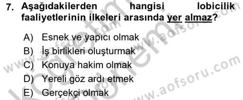 Stratejik İletişim Dersi 2016 - 2017 Yılı (Vize) Ara Sınav Soruları 7. Soru