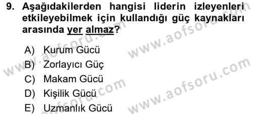 Stratejik İletişim Dersi 2016 - 2017 Yılı (Vize) Ara Sınav Soruları 9. Soru