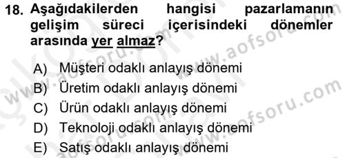 Stratejik İletişim Dersi 2017 - 2018 Yılı (Final) Dönem Sonu Sınav Soruları 18. Soru
