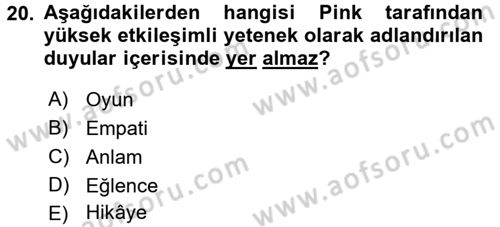 Stratejik İletişim Dersi 2017 - 2018 Yılı (Final) Dönem Sonu Sınav Soruları 20. Soru