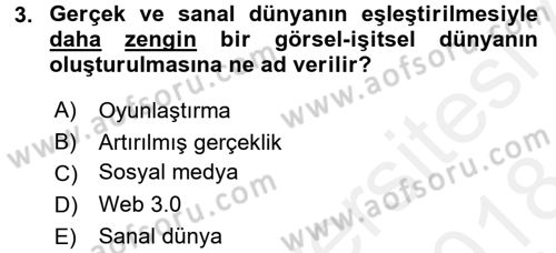 Stratejik İletişim Dersi 2017 - 2018 Yılı (Final) Dönem Sonu Sınav Soruları 3. Soru