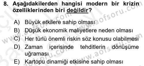 Stratejik İletişim Dersi 2017 - 2018 Yılı (Final) Dönem Sonu Sınav Soruları 8. Soru