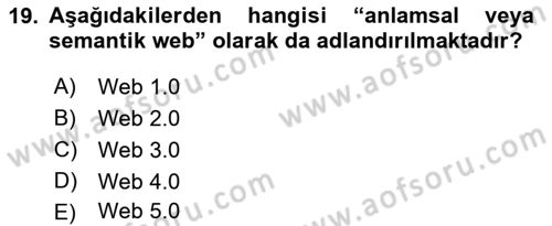 Stratejik İletişim Dersi 2018 - 2019 Yılı (Vize) Ara Sınav Soruları 19. Soru