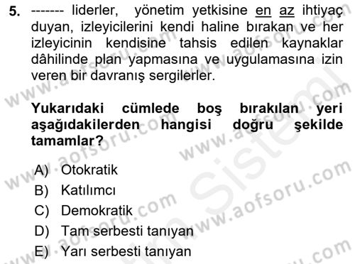 Stratejik İletişim Dersi 2018 - 2019 Yılı (Vize) Ara Sınav Soruları 5. Soru