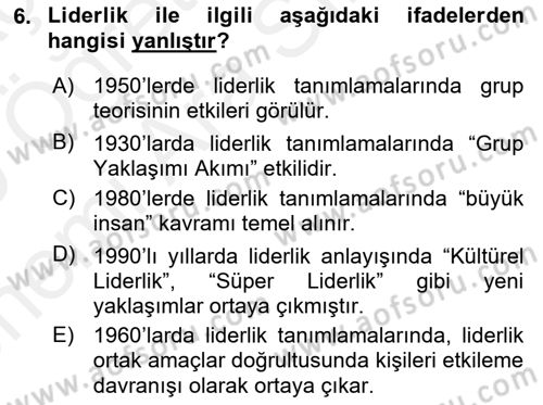 Stratejik İletişim Dersi 2018 - 2019 Yılı (Vize) Ara Sınav Soruları 6. Soru