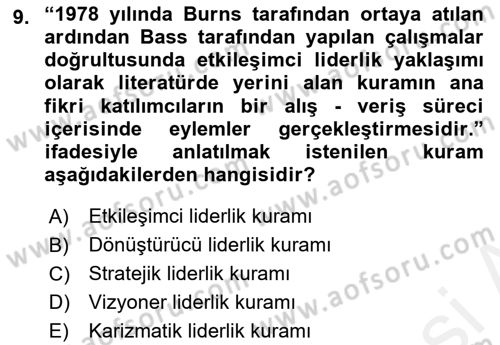 Stratejik İletişim Dersi 2018 - 2019 Yılı (Vize) Ara Sınavı 9. Soru