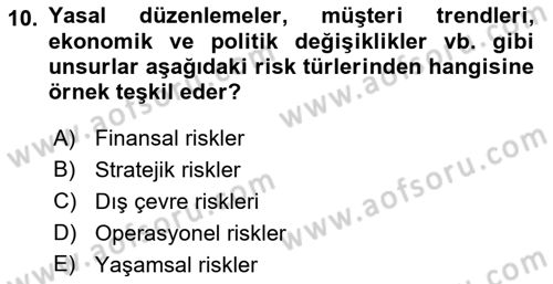 Stratejik İletişim Dersi 2018 - 2019 Yılı (Final) Dönem Sonu Sınav Soruları 10. Soru