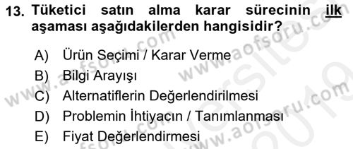 Stratejik İletişim Dersi 2018 - 2019 Yılı (Final) Dönem Sonu Sınav Soruları 13. Soru