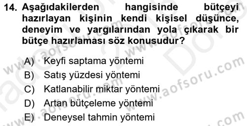 Stratejik İletişim Dersi 2018 - 2019 Yılı (Final) Dönem Sonu Sınav Soruları 14. Soru