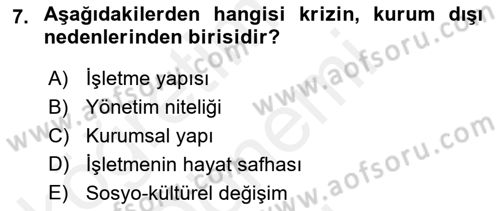 Stratejik İletişim Dersi 2018 - 2019 Yılı (Final) Dönem Sonu Sınav Soruları 7. Soru