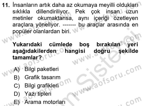 Stratejik İletişim Dersi 2023 - 2024 Yılı (Vize) Ara Sınav Soruları 11. Soru