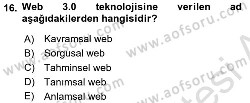 Stratejik İletişim Dersi 2023 - 2024 Yılı (Vize) Ara Sınav Soruları 16. Soru