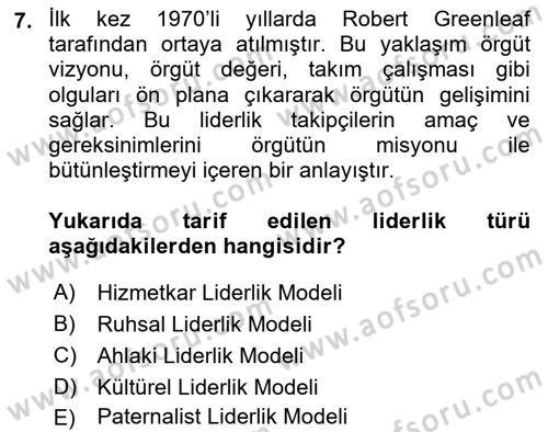 Stratejik İletişim Dersi 2023 - 2024 Yılı (Vize) Ara Sınav Soruları 7. Soru