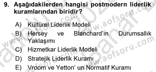 Stratejik İletişim Dersi 2023 - 2024 Yılı (Vize) Ara Sınav Soruları 9. Soru