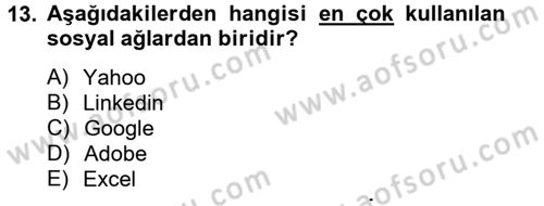 Etkili İletişim Teknikleri Dersi 2012 - 2013 Yılı (Vize) Ara Sınav Soruları 13. Soru