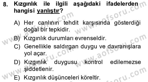 Etkili İletişim Teknikleri Dersi 2014 - 2015 Yılı (Vize) Ara Sınav Soruları 8. Soru