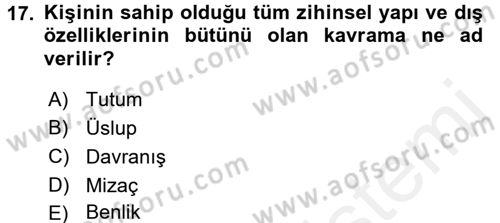 Etkili İletişim Teknikleri Dersi 2015 - 2016 Yılı Tek Ders Sınav Soruları 17. Soru