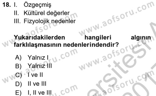 Etkili İletişim Teknikleri Dersi 2016 - 2017 Yılı 3 Ders Sınav Soruları 18. Soru