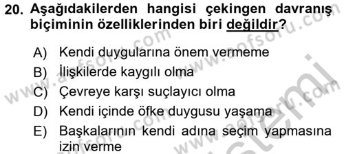 Etkili İletişim Teknikleri Dersi 2016 - 2017 Yılı 3 Ders Sınav Soruları 20. Soru