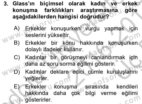 Etkili İletişim Teknikleri Dersi 2016 - 2017 Yılı 3 Ders Sınav Soruları 3. Soru