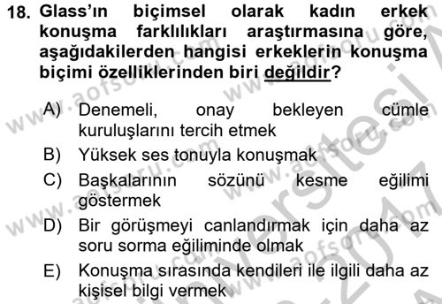 Etkili İletişim Teknikleri Dersi 2016 - 2017 Yılı (Vize) Ara Sınav Soruları 18. Soru