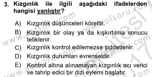 Etkili İletişim Teknikleri Dersi 2016 - 2017 Yılı (Final) Dönem Sonu Sınav Soruları 3. Soru