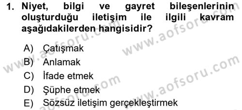 Etkili İletişim Teknikleri Dersi 2017 - 2018 Yılı (Vize) Ara Sınav Soruları 1. Soru