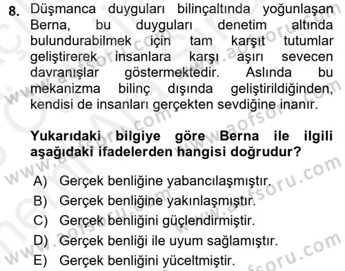 Etkili İletişim Teknikleri Dersi 2017 - 2018 Yılı (Vize) Ara Sınav Soruları 8. Soru