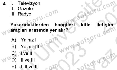 Etkili İletişim Teknikleri Dersi 2023 - 2024 Yılı Yaz Okulu Sınav Soruları 4. Soru