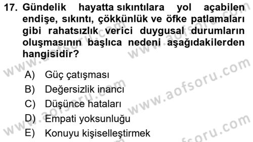 Sağlık Kurumlarında İletişim Dersi 2025 - 2026 Yılı (Vize) Ara Sınav Soruları 17. Soru