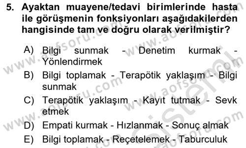 Sağlık Kurumlarında İletişim Dersi 2025 - 2026 Yılı (Final) Dönem Sonu Sınav Soruları 5. Soru