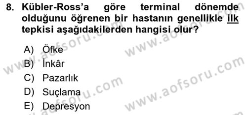 Sağlık Kurumlarında İletişim Dersi 2025 - 2026 Yılı (Final) Dönem Sonu Sınav Soruları 8. Soru