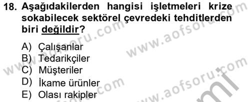 Kriz İletişimi Ve Yönetimi Dersi 2012 - 2013 Yılı (Vize) Ara Sınav Soruları 18. Soru