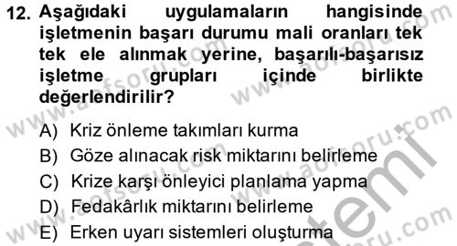 Kriz İletişimi Ve Yönetimi Dersi 2013 - 2014 Yılı (Vize) Ara Sınav Soruları 12. Soru