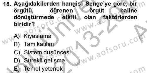 Kriz İletişimi Ve Yönetimi Dersi 2013 - 2014 Yılı (Vize) Ara Sınav Soruları 18. Soru