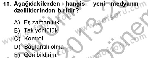 Kriz İletişimi Ve Yönetimi Dersi 2013 - 2014 Yılı (Final) Dönem Sonu Sınav Soruları 18. Soru