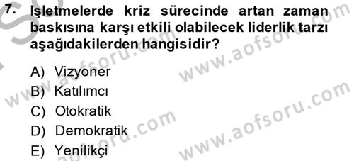 Kriz İletişimi Ve Yönetimi Dersi 2013 - 2014 Yılı (Final) Dönem Sonu Sınav Soruları 7. Soru