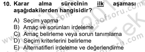 Kriz İletişimi Ve Yönetimi Dersi 2013 - 2014 Yılı Tek Ders Sınav Soruları 10. Soru
