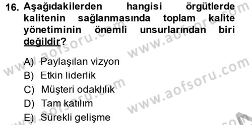 Kriz İletişimi Ve Yönetimi Dersi 2014 - 2015 Yılı (Vize) Ara Sınav Soruları 16. Soru