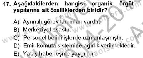 Kriz İletişimi Ve Yönetimi Dersi 2014 - 2015 Yılı (Vize) Ara Sınav Soruları 17. Soru