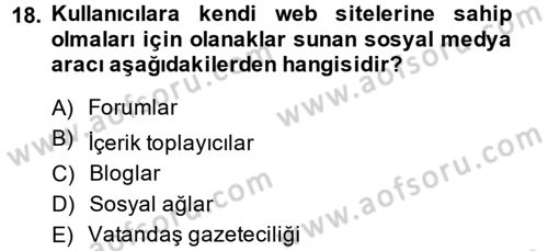 Kriz İletişimi Ve Yönetimi Dersi 2014 - 2015 Yılı (Final) Dönem Sonu Sınav Soruları 18. Soru