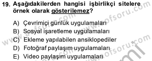 Kriz İletişimi Ve Yönetimi Dersi 2014 - 2015 Yılı (Final) Dönem Sonu Sınav Soruları 19. Soru
